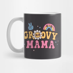 Groovy Mama Hippie Flower And Rainbow Mug